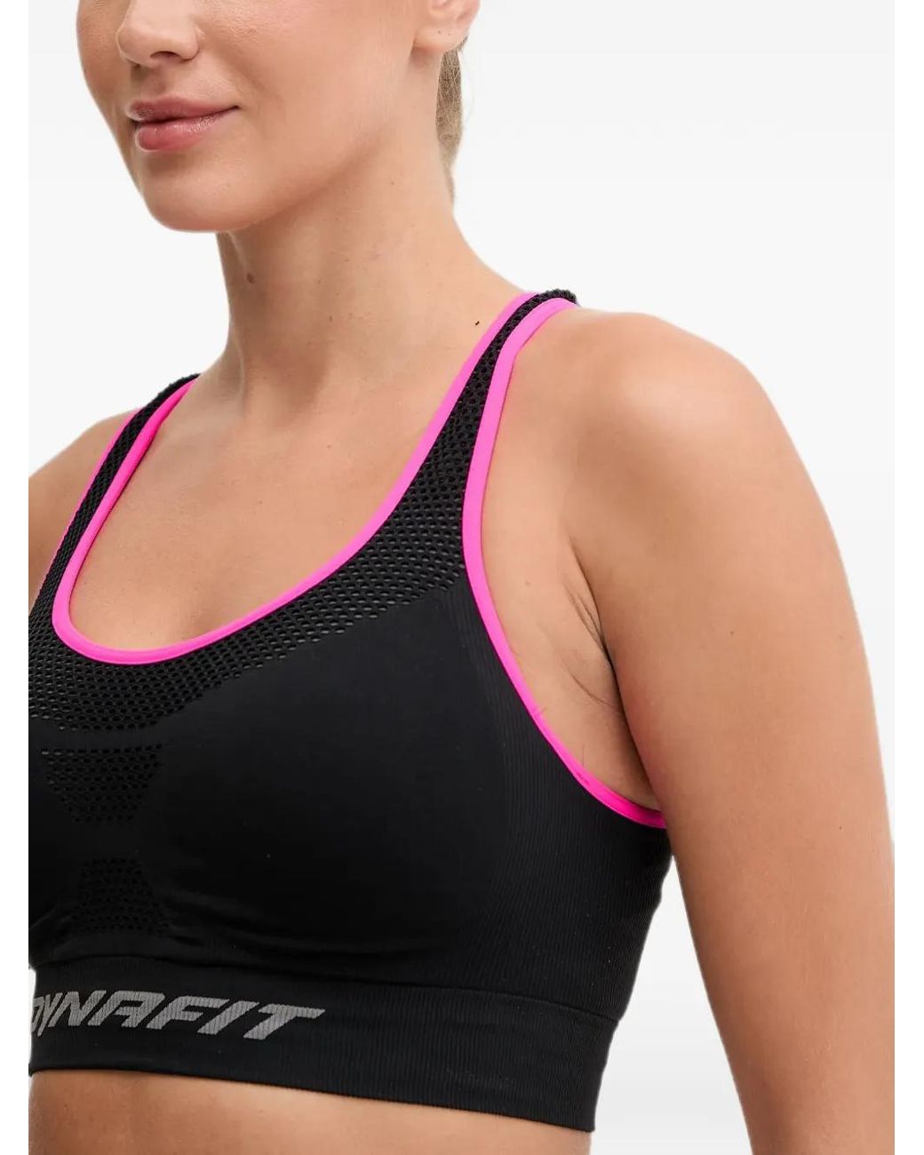 Dynafit Black Mesh-Panelled Sports Bra