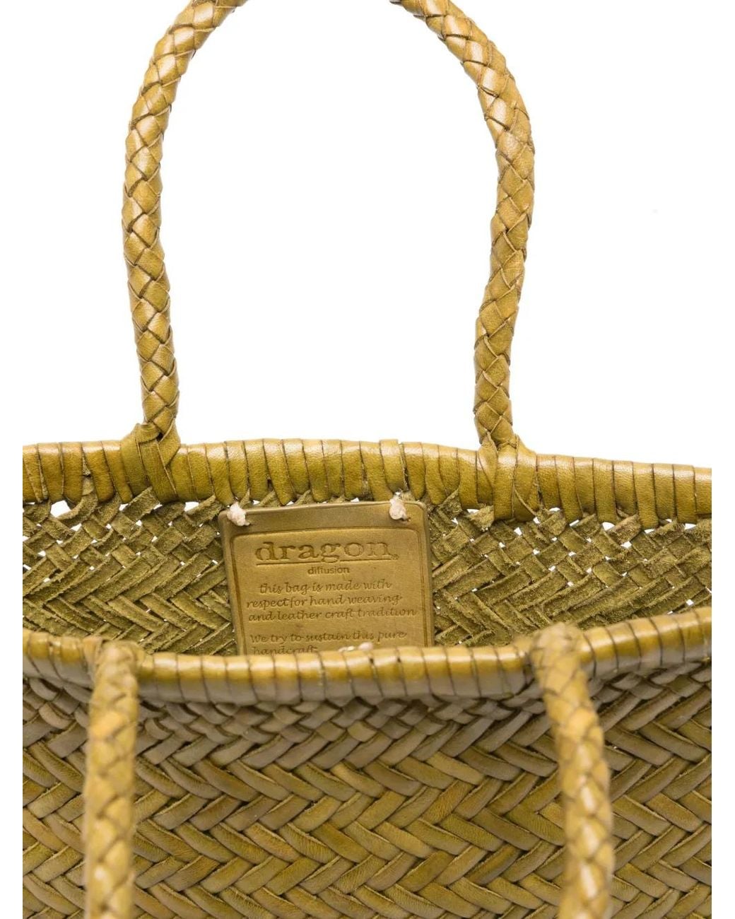 Borsa Tote Flat Gora Mini di Dragon Diffusion in Green