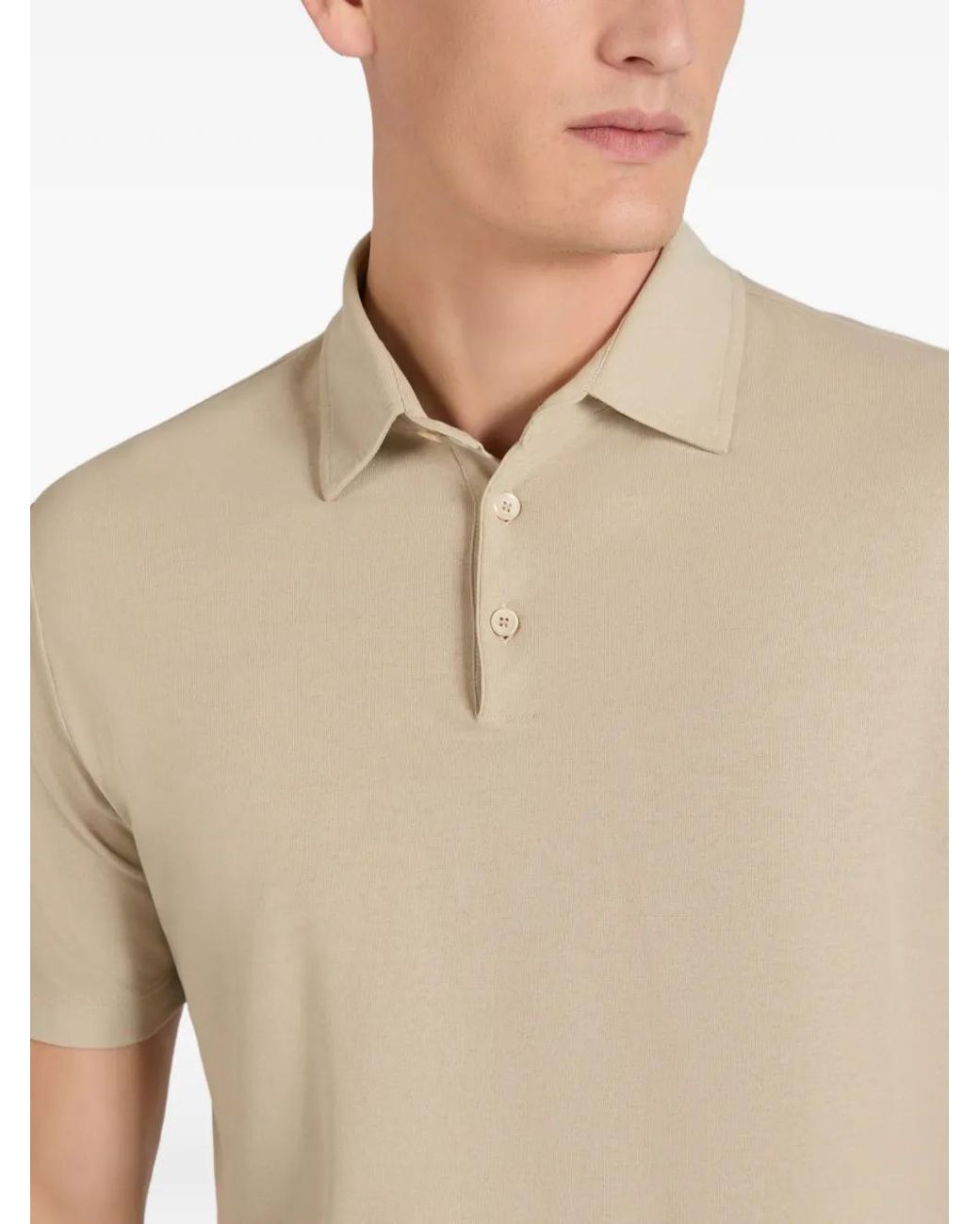 Slowear Natural Buttoned Polo Shirt for men