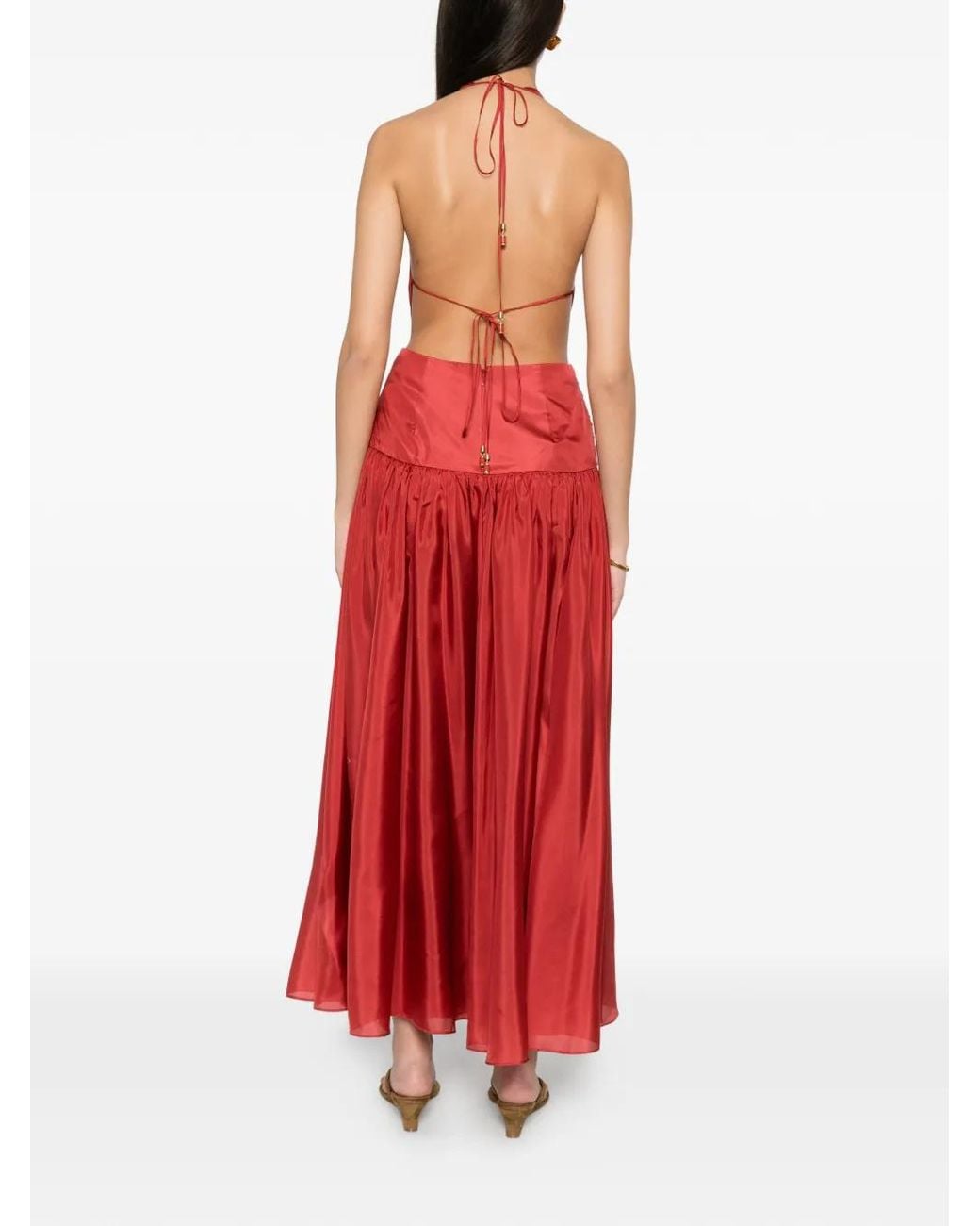 Zimmermann Red Cut-out Halterneck Maxi Dress