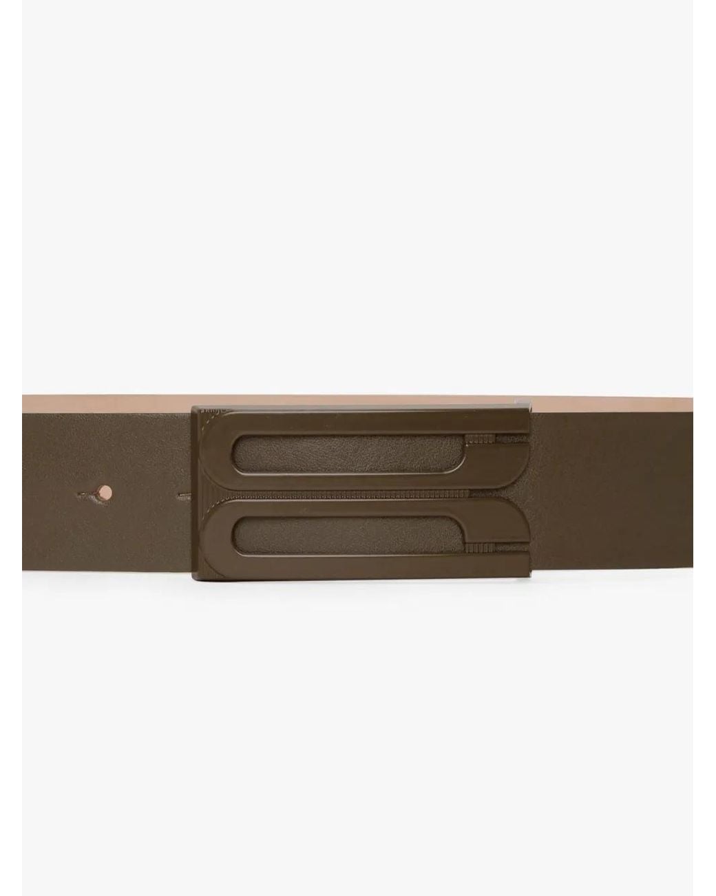 Victoria Beckham White Logo-Buckle Leather Belt