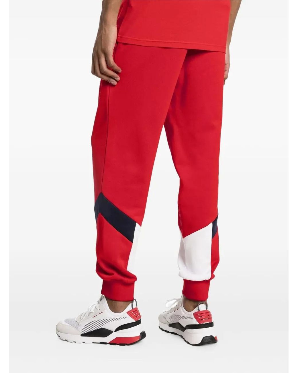 PUMA Red Iconic Mcs Colour-Block Track Pants for men