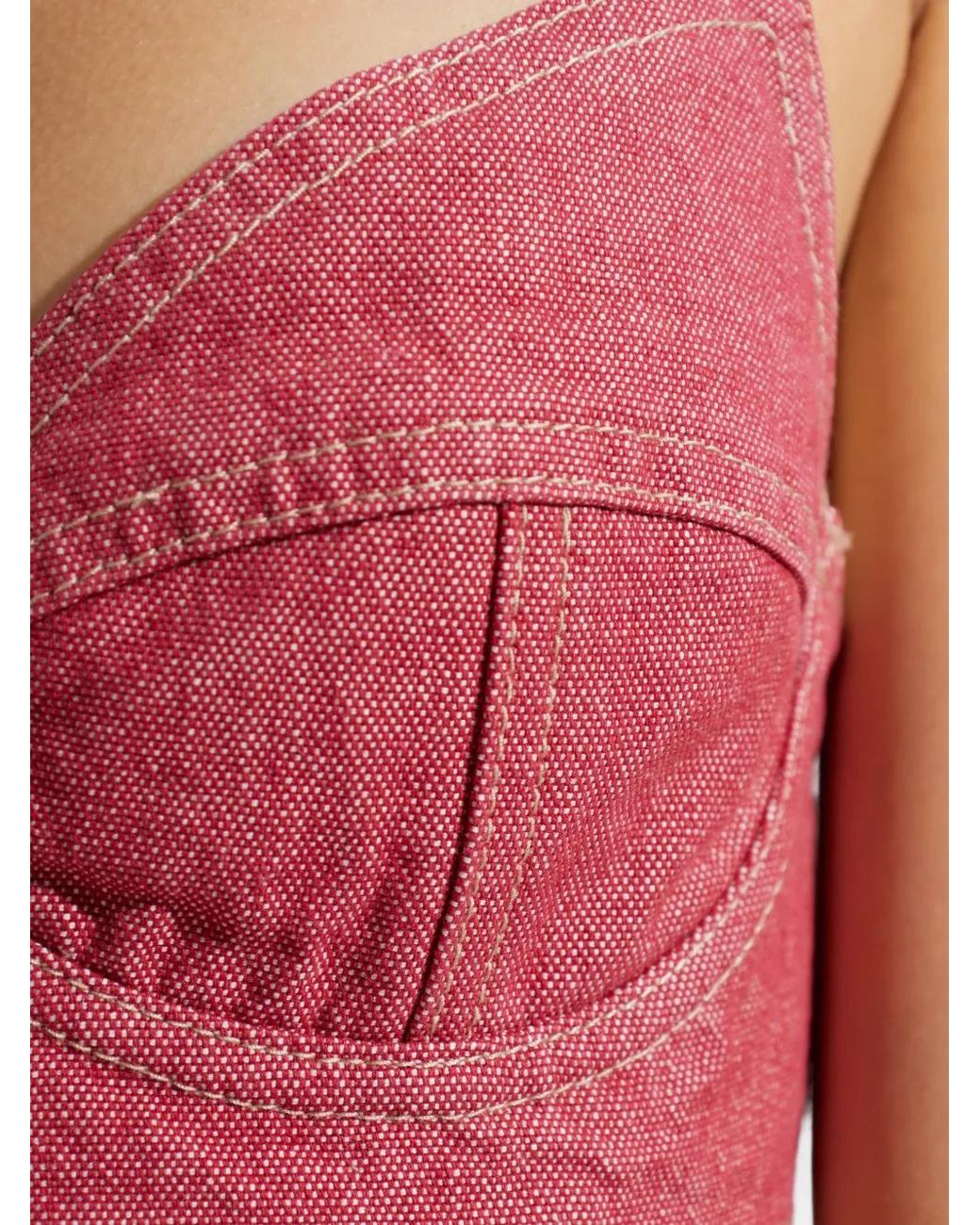 DSquared² Red Oxford Denim Tiki Bra