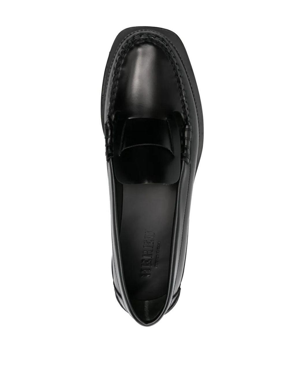 Hereu Black Sineu Leather Loafers for men