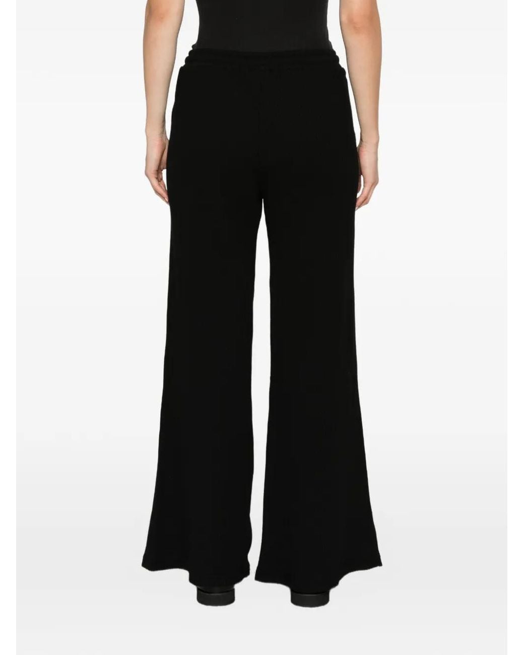 Bobi Black Ribbed-Knit Drawstring Track Pants