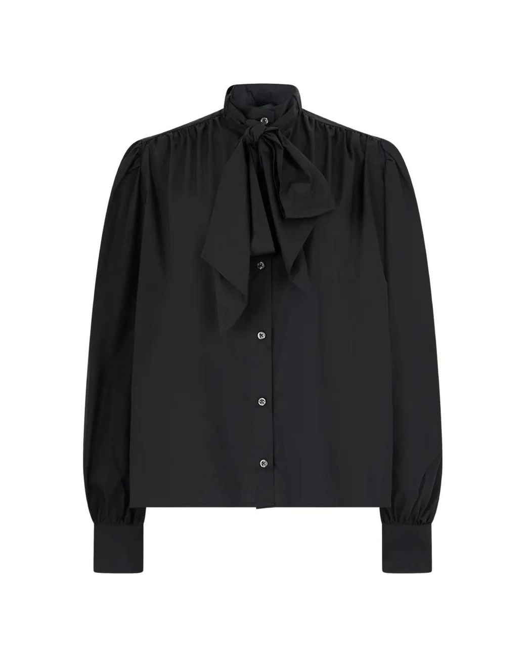 John Richmond Black Lavallière Bow Shirt