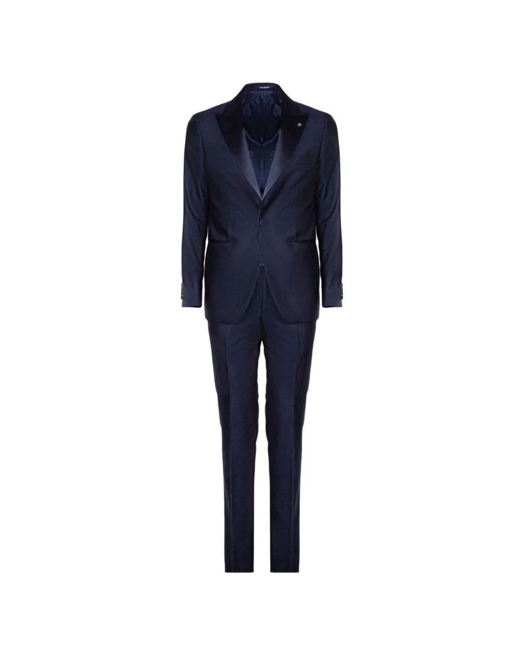 Tagliatore Blue Satin Lapel Tailored Suit for men