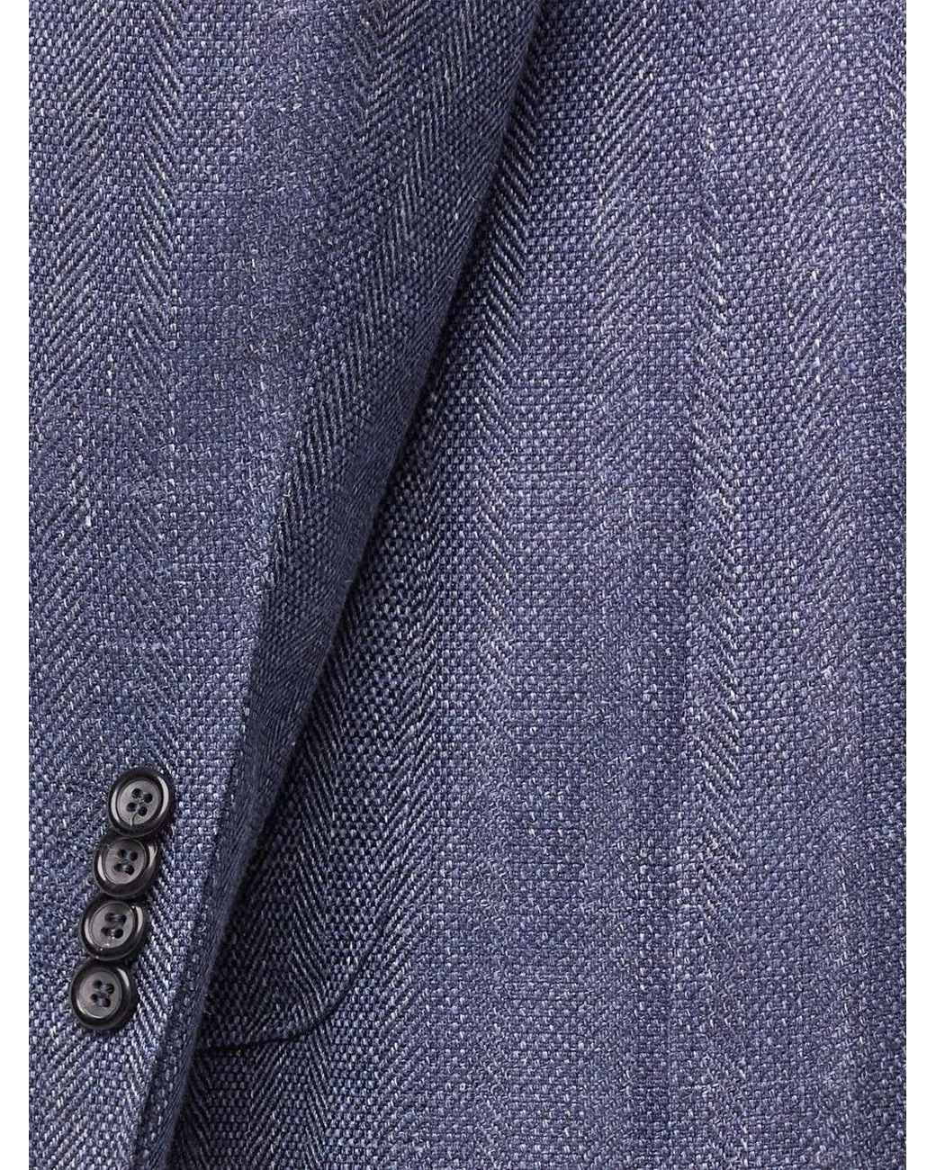 Canali Blue Single-Breasted Blazer for men