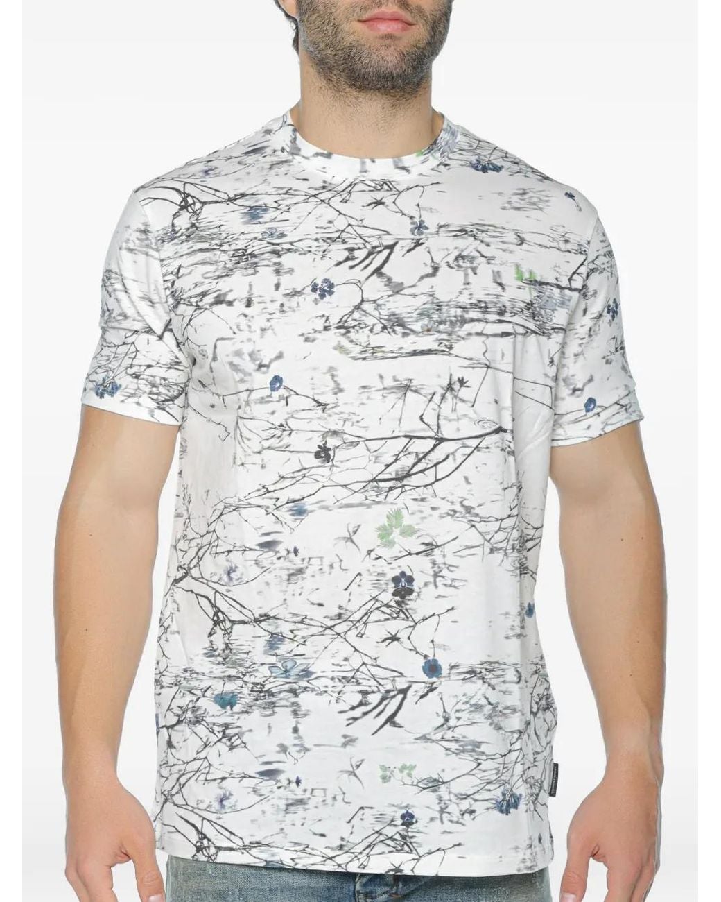 ARMANI EXCHANGE White Crew-Neck T-Shirt for men