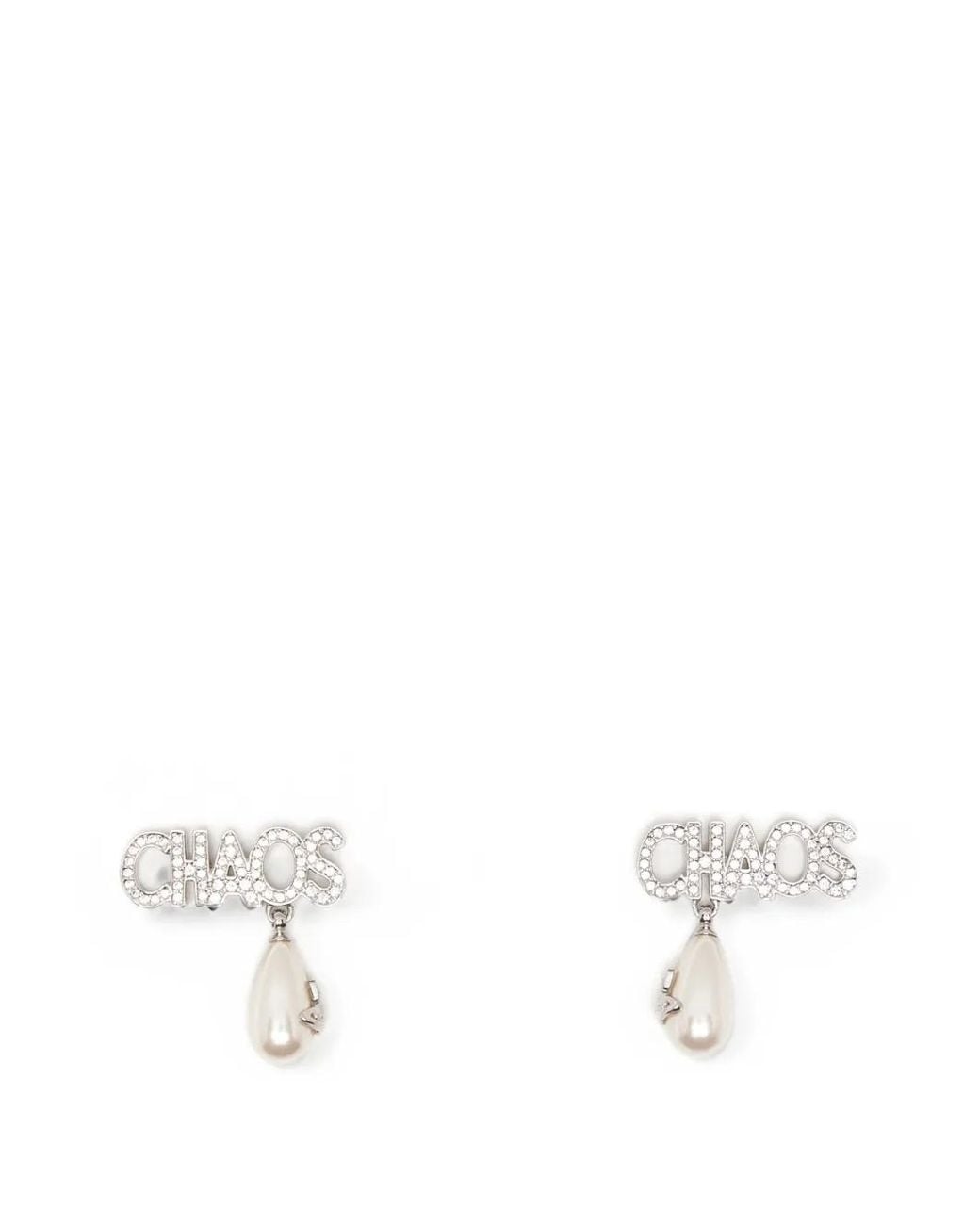 Vivienne Westwood White Chaos Faux-Pearl Earrings