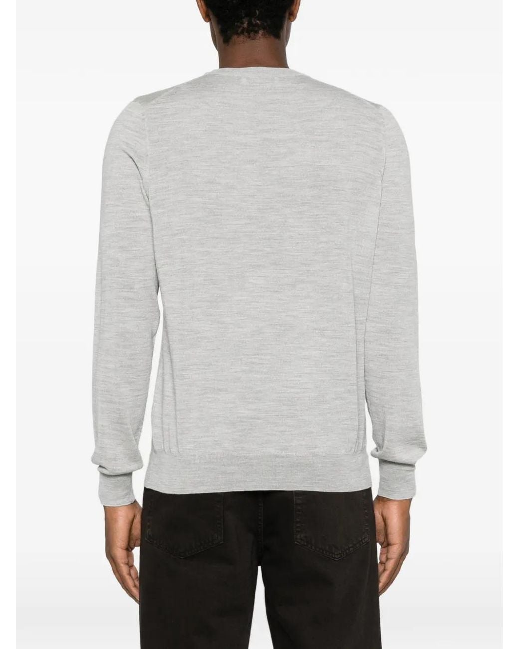 Gran Sasso White Crew-Neck Long-Sleeve Sweater for men