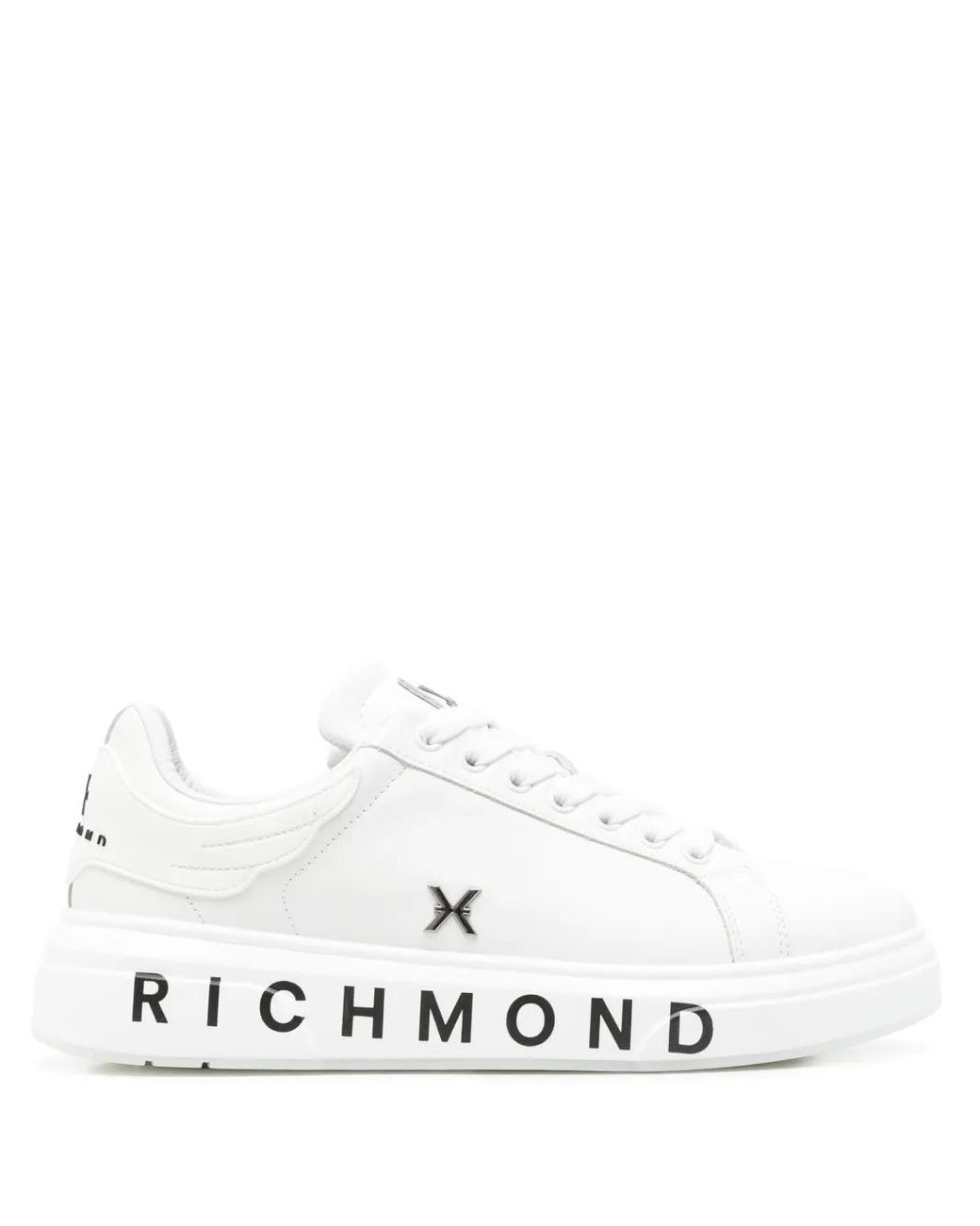 John Richmond Low Top Distressed Sneaker Size 41 10.5 White Tan Leather Lace Up John Richmond 22203/CP White Leather Casual Sneakers (JR1002  main image 4