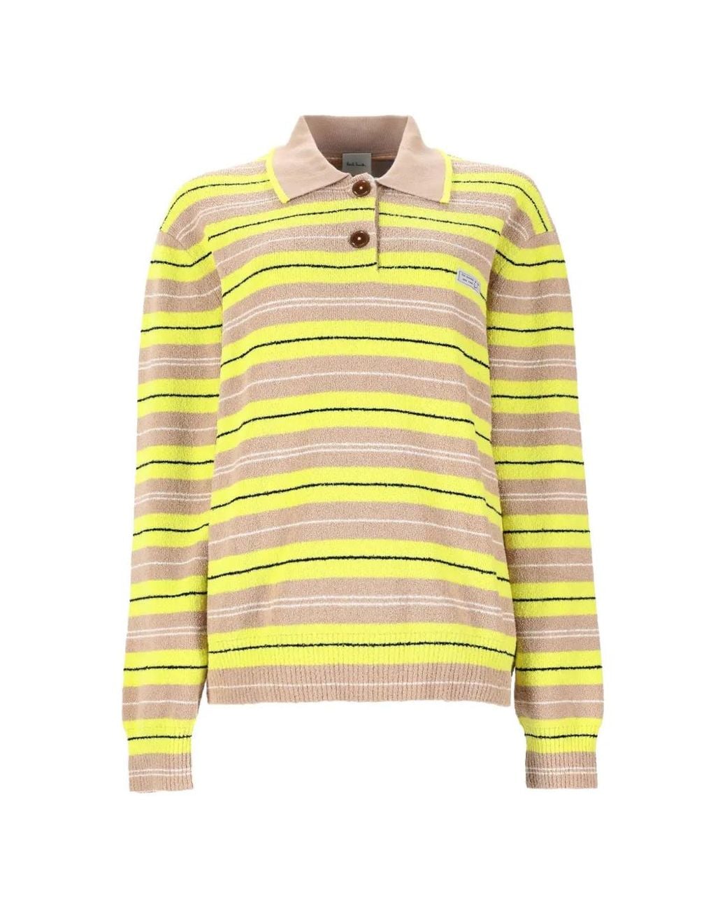 Paul Smith Yellow Buckle Stripe Rugby Jumper