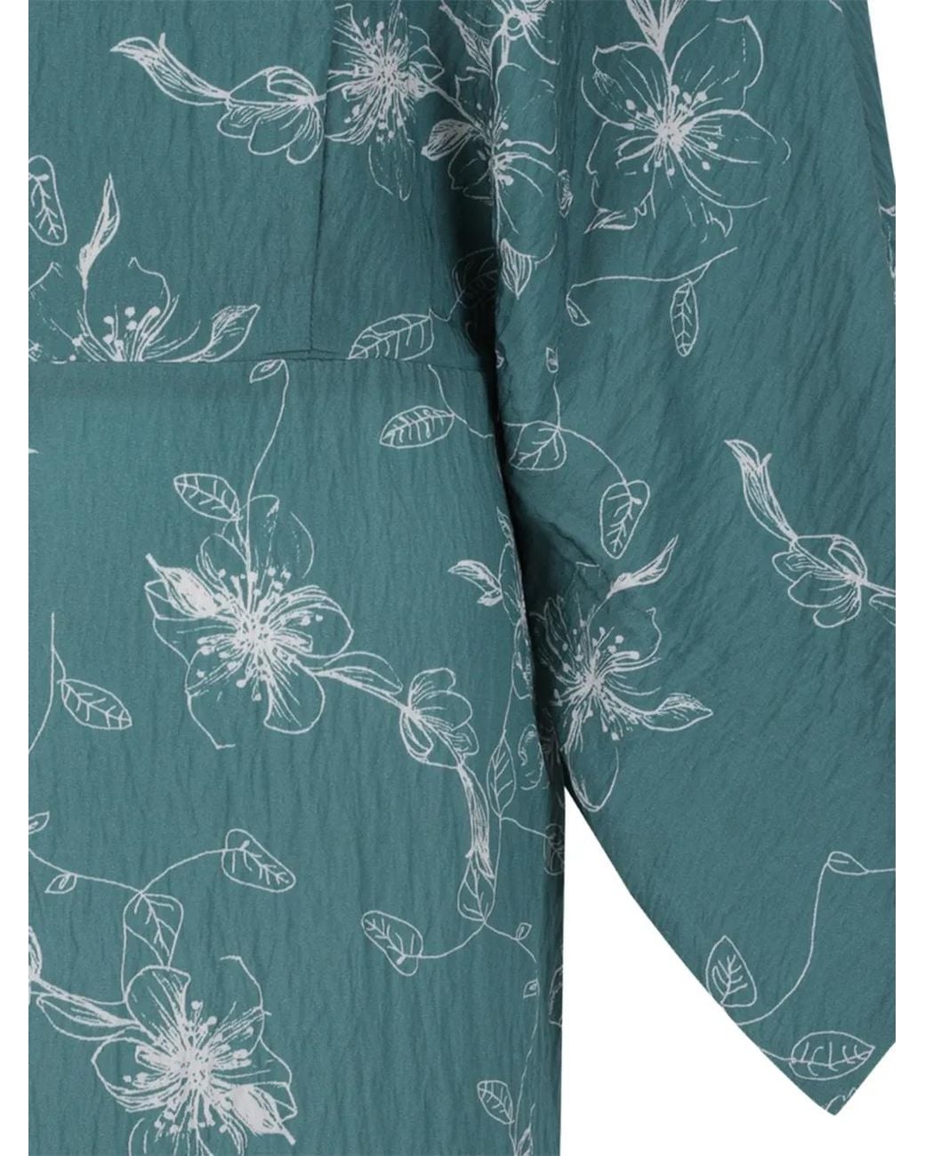 ..,merci Green Floral-Print Wide-Sleeve Dress
