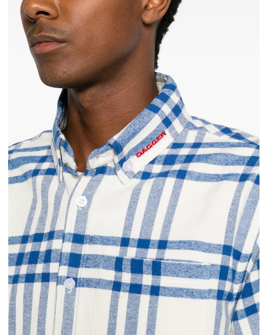 DAGGER Blue Check Flannel Shirt for men