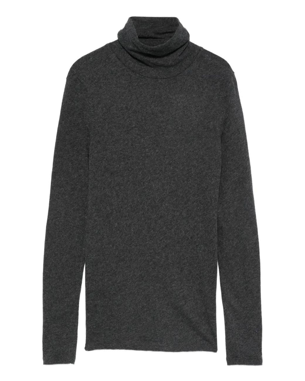 Majestic Filatures Gray Roll-Neck Sweater