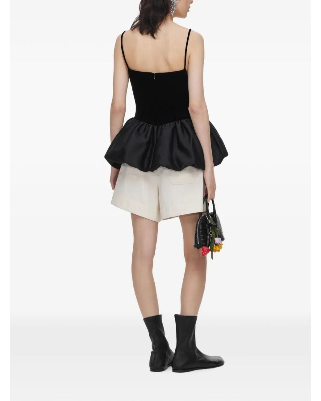 Self-Portrait Black Bubble-Hem Top