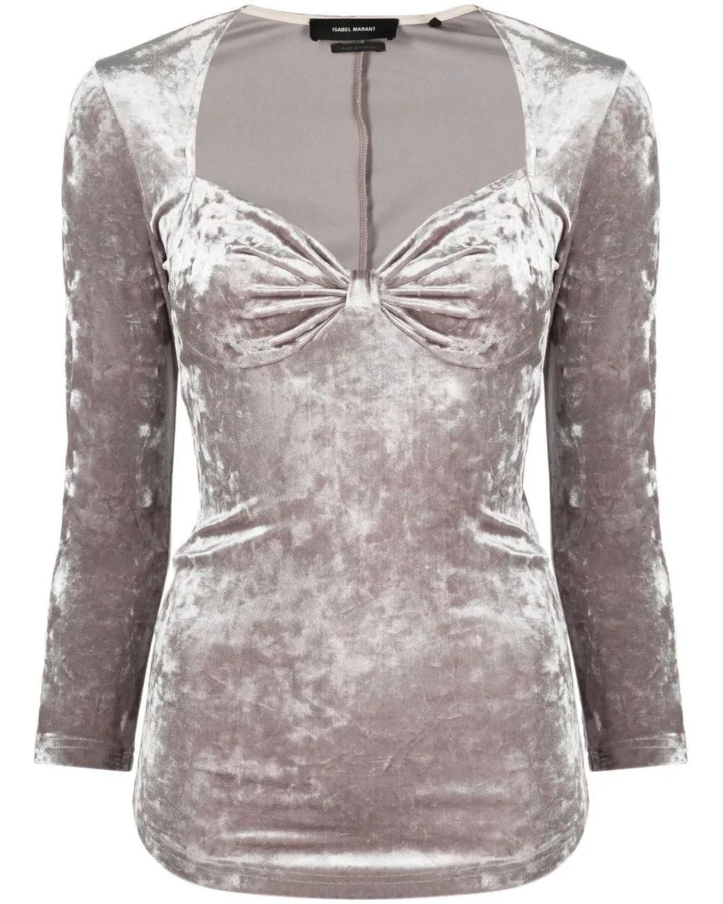 Isabel Marant Gray Gubaia Velvet Top