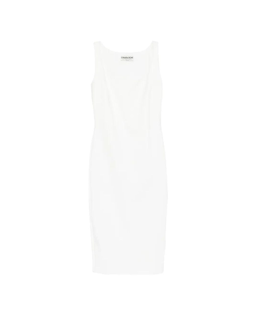 La Petite Robe Di Chiara Boni White Gilia Square-Neck Midi Dress
