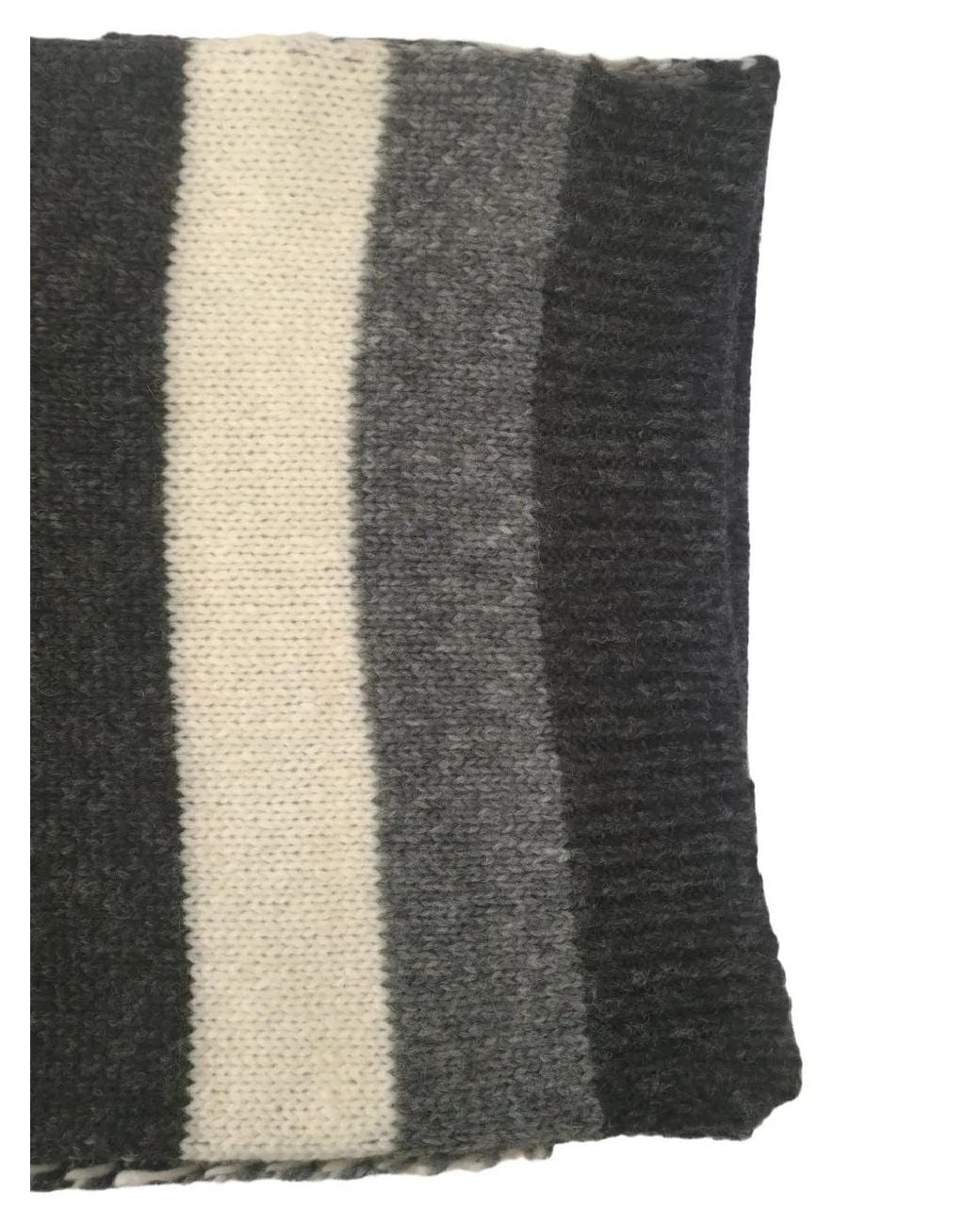 Alpha Studio Gray Striped Knitted Scarf for men