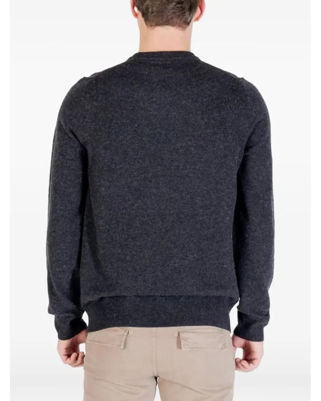 Lyle & Scott Blue Logo-Patch Crew-Neck Sweater for men