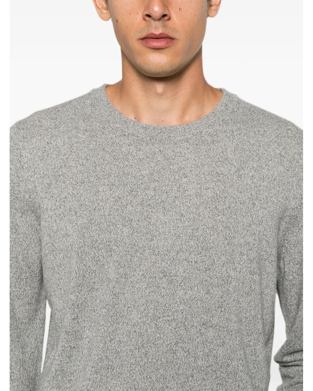 Brunello Cucinelli Gray Cashmere Crew-Neck Sweater for men