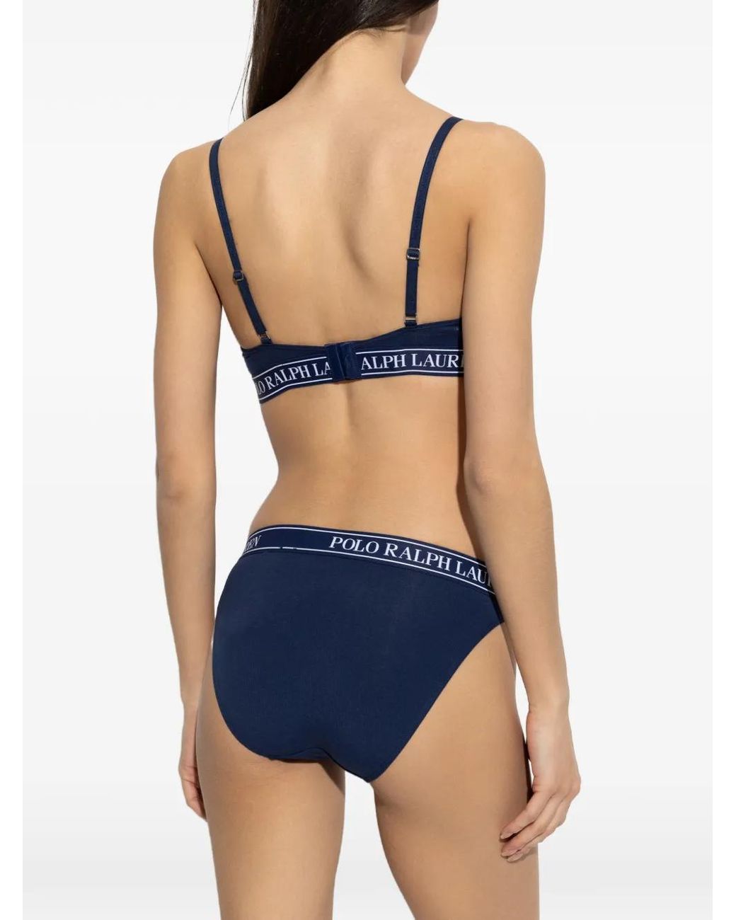 Polo Ralph Lauren Blue Logo-Underband Triangle Bra