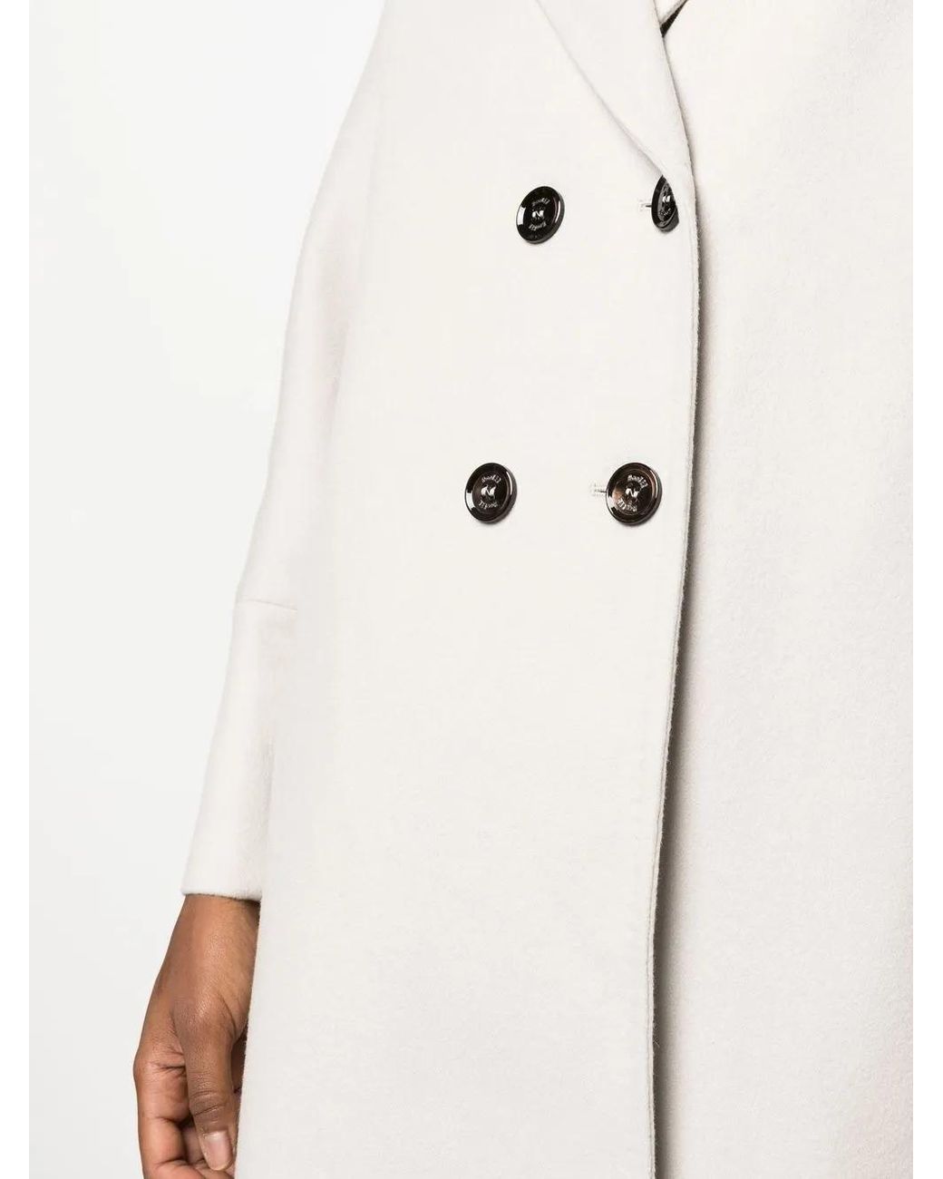 Moorer White Ravenna-Le Long Double-Breasted Coat