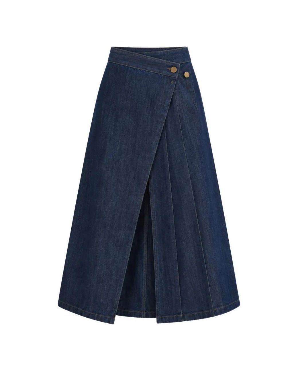SOEUR & FRÈRES Blue La Jupe Longue Wrap Midi Skirt