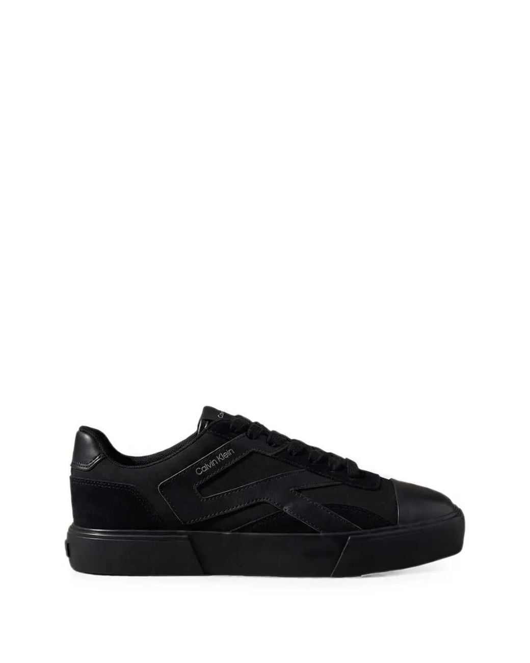 Calvin Klein Black Logo-Print Panelled Sneakers for men