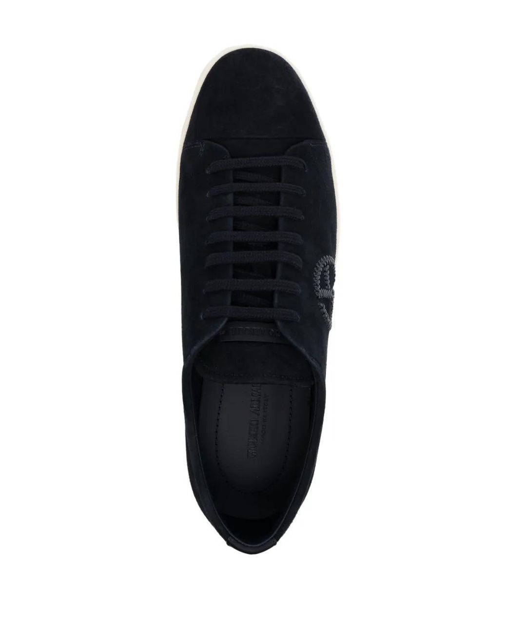 Giorgio Armani Blue Refined Trainers With Soft Leather Upper for men