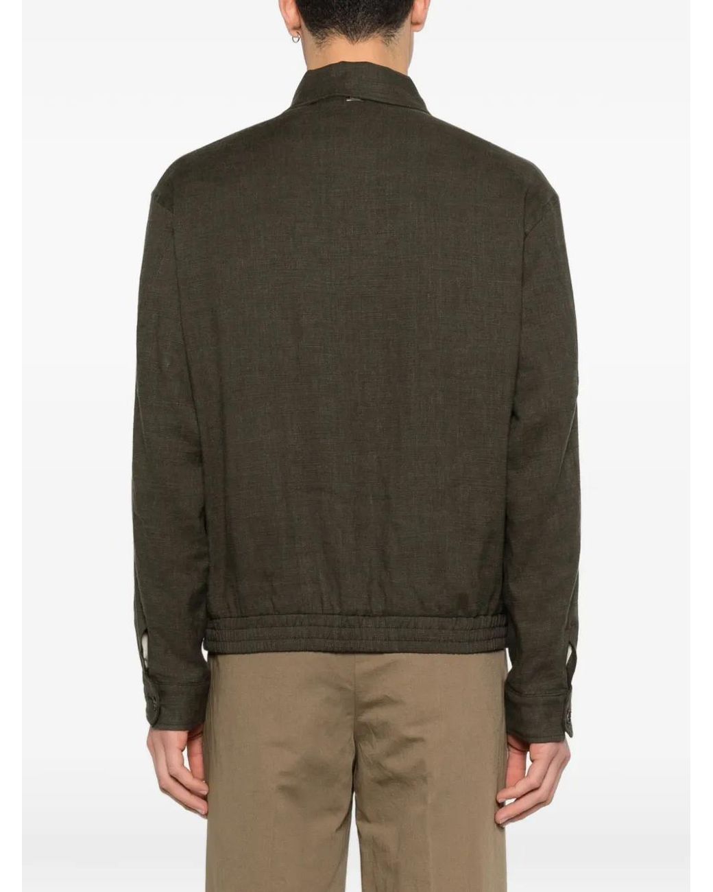 Herno Green Zip Jacket for men
