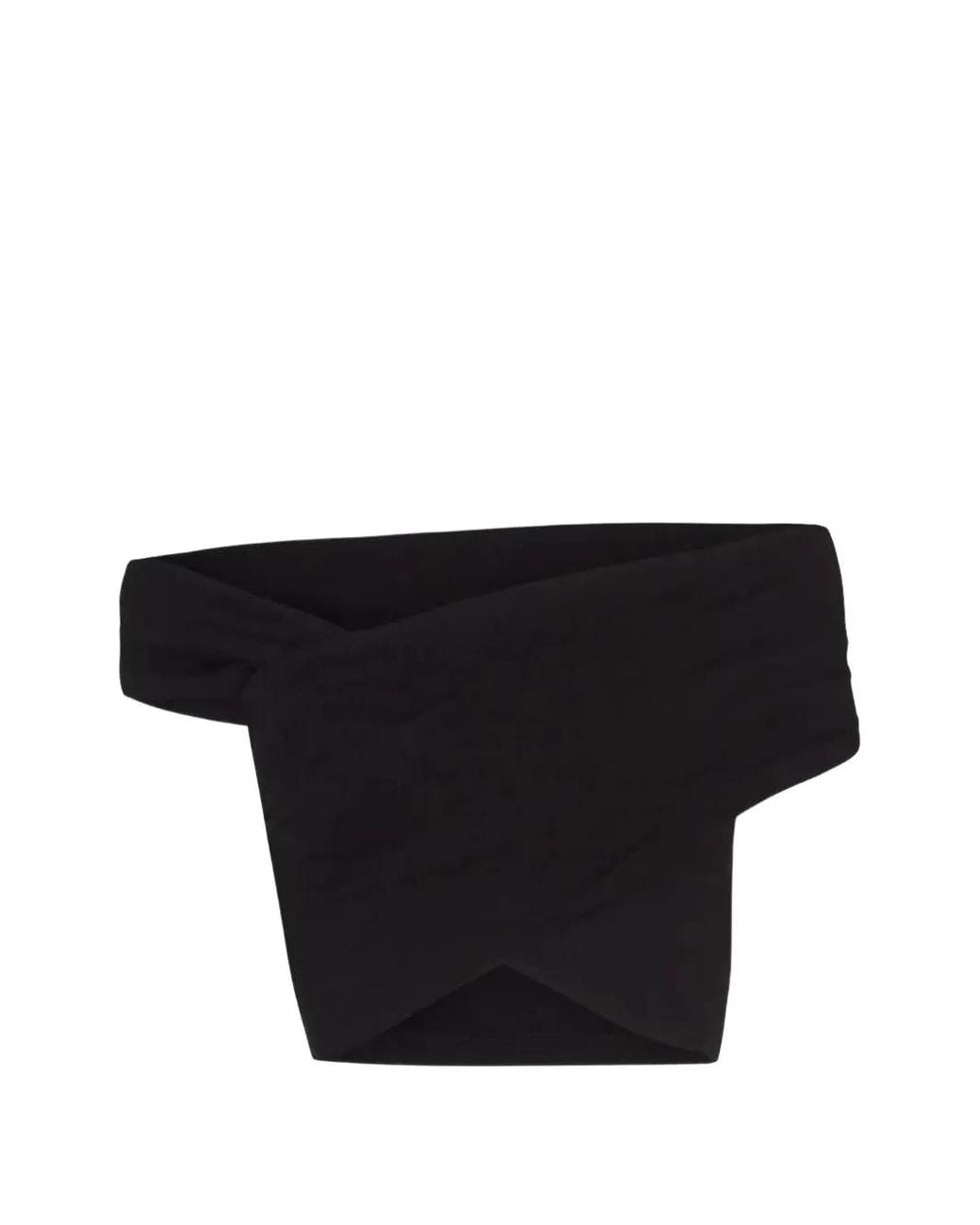 Cortana Black Candy Asymmetric Cropped Top