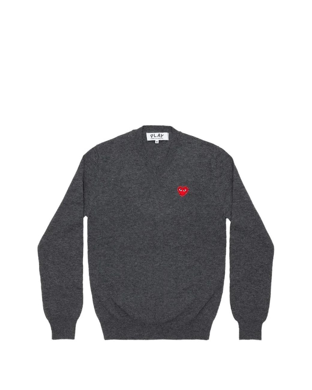 COMME DES GARÇONS PLAY Blue Rhinestone-Embellished V-Neck Sweater