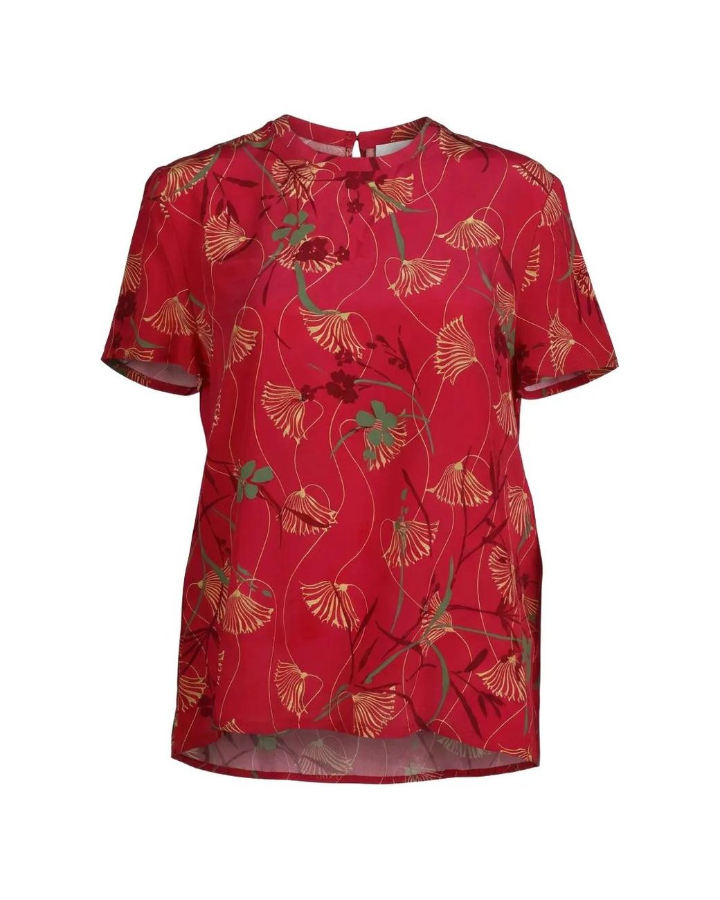 Valentino Garavani Red Floral-Print T-Shirt