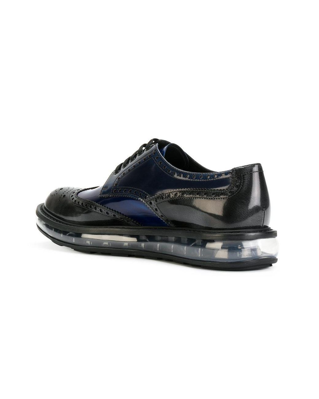 Prada Leather Air Sole Brogues in Black for Men | Lyst