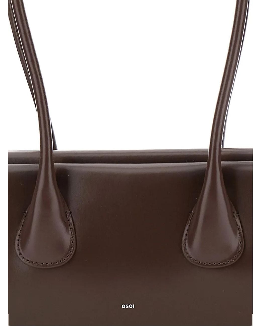 OSOI Brown Boat Wide Mini Leather Shoulder Bag