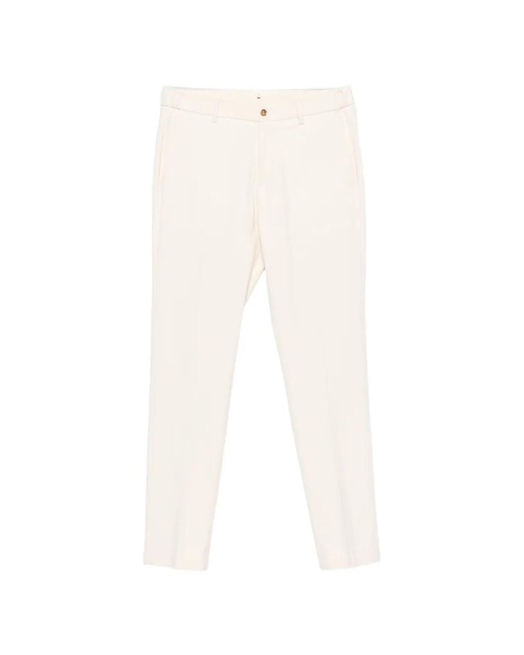 Berwich White Morello Elasticated-Waist Trousers for men
