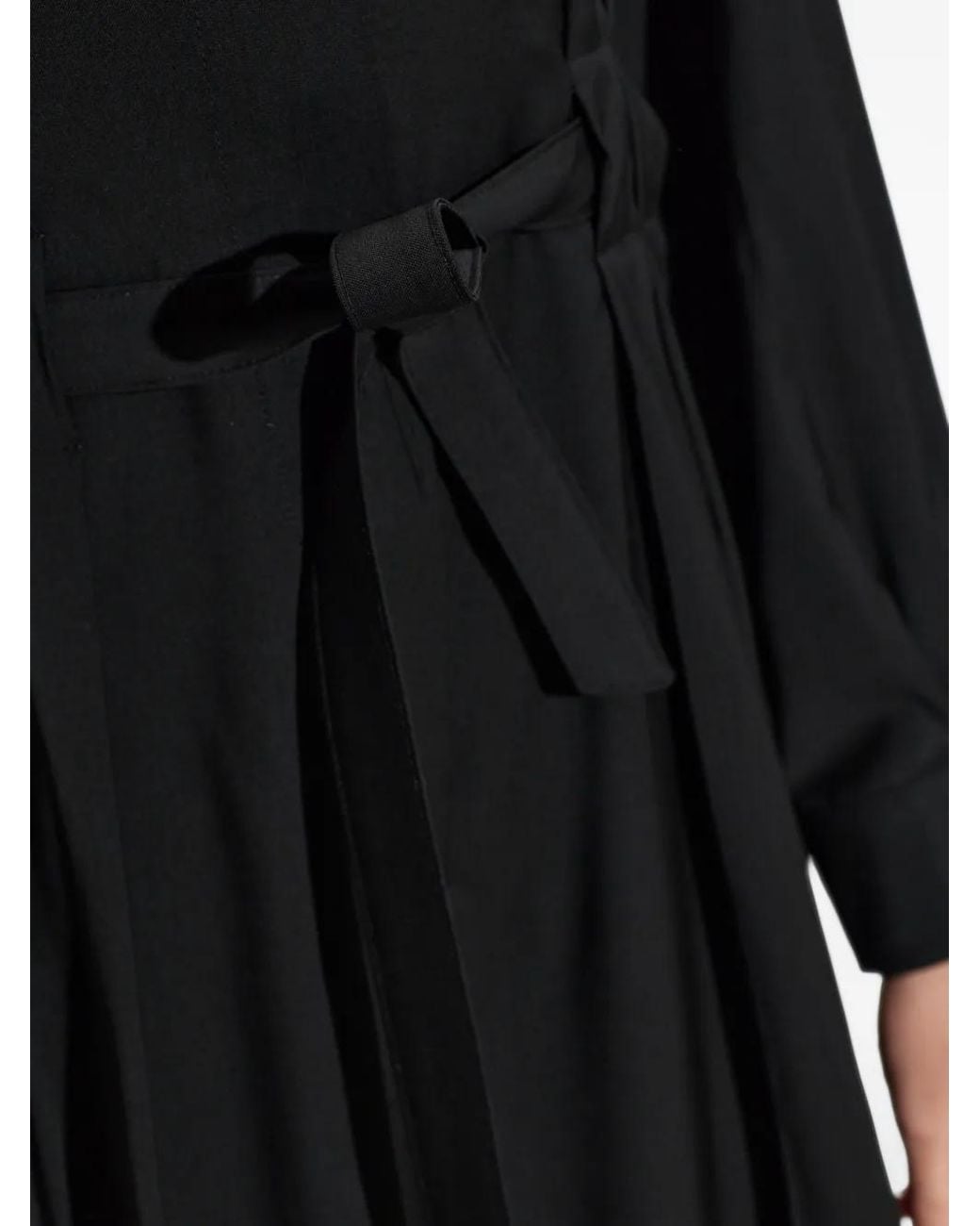 Max Mara Black Pure Wool Canvas Jumpsuit
