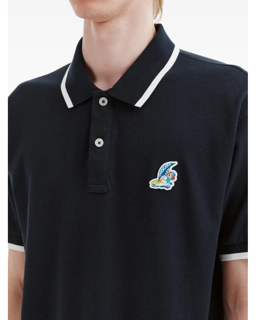 Chocoolate Blue Polo À Col Bordé for men