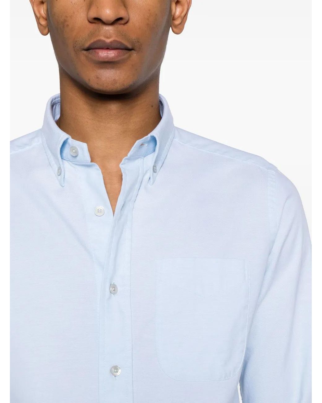 Tom Ford White Button-Down Collar Cotton Shirt for men