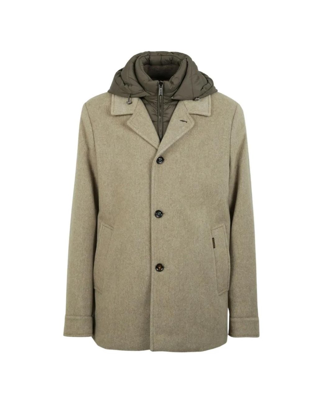 Moorer Green Barolo Hooded Coat for men