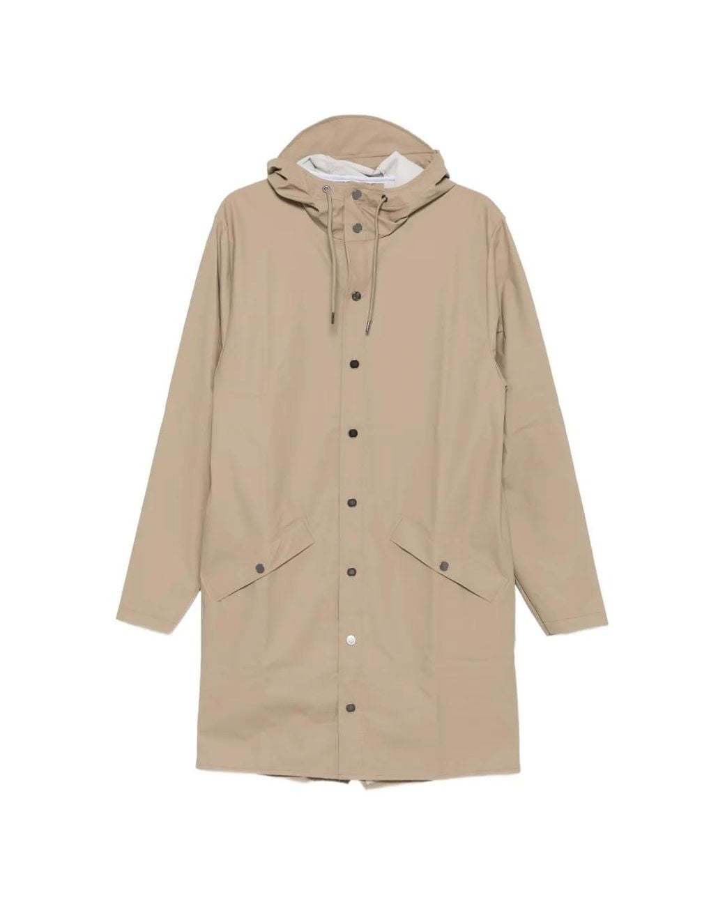 Rains Natural Hooded Press-Stud Raincoat for men