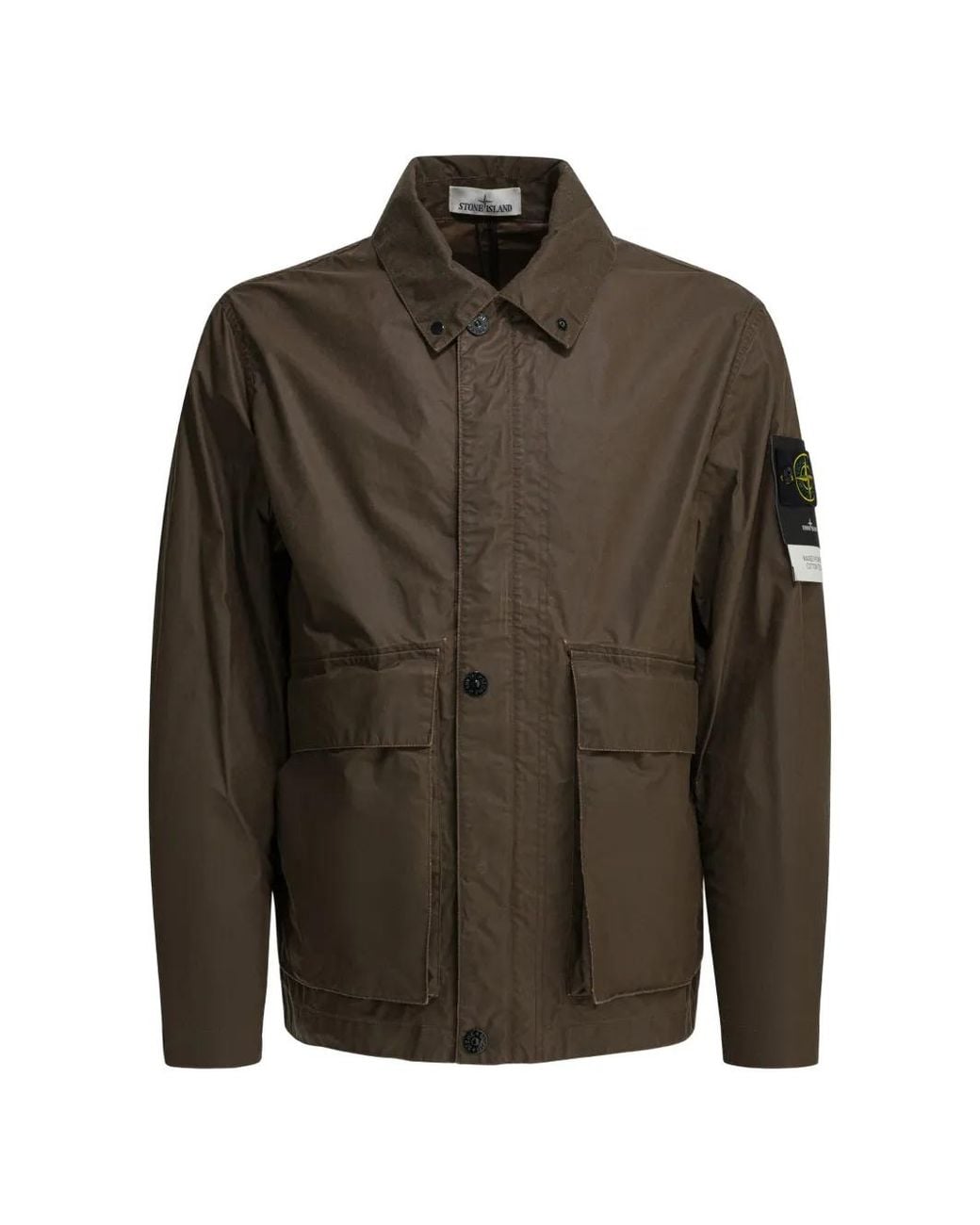Stone Island Brown 4100054 Waxed Pigment Cotton Tela Jacket for men