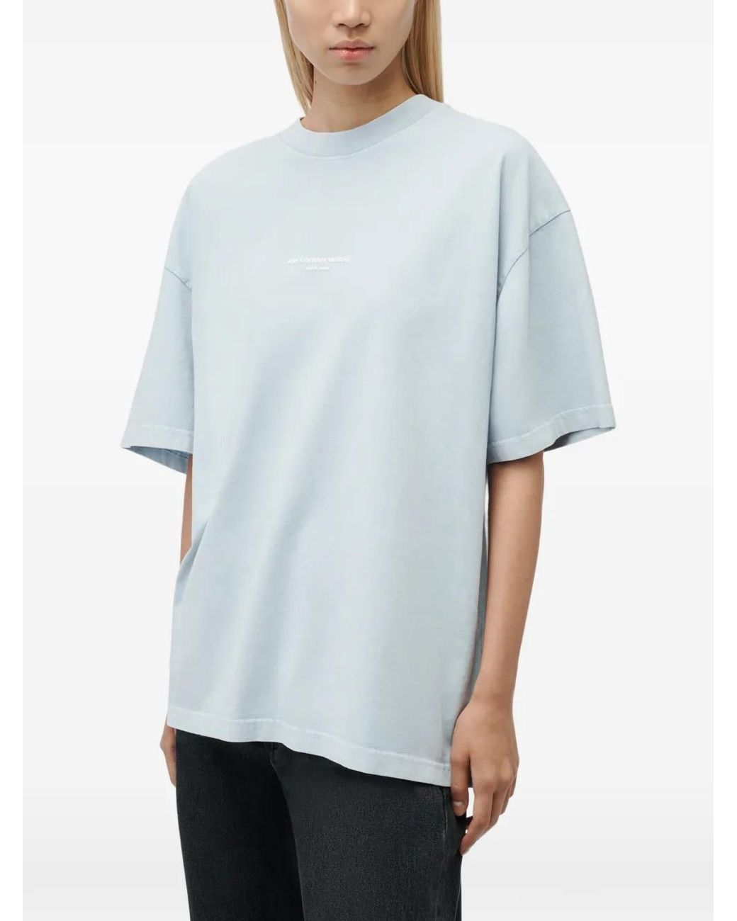 Alexander Wang Blue T-Shirt À Logo Imprimé