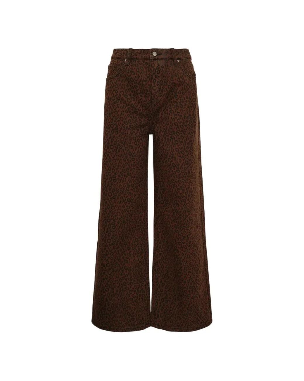 Rally Movement Brown Leopard-Print Baggy Jeans