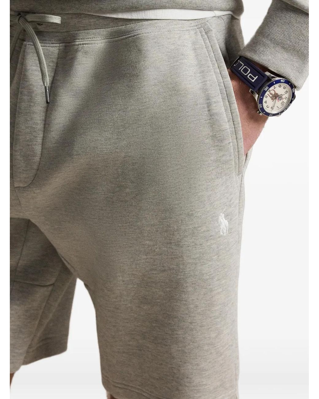 Polo Ralph Lauren Gray Short Double En Maille Brodé for men