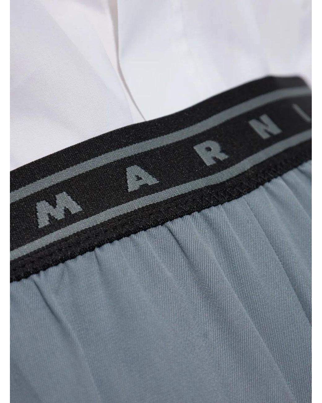 Marni Blue Logo-Band Trousers