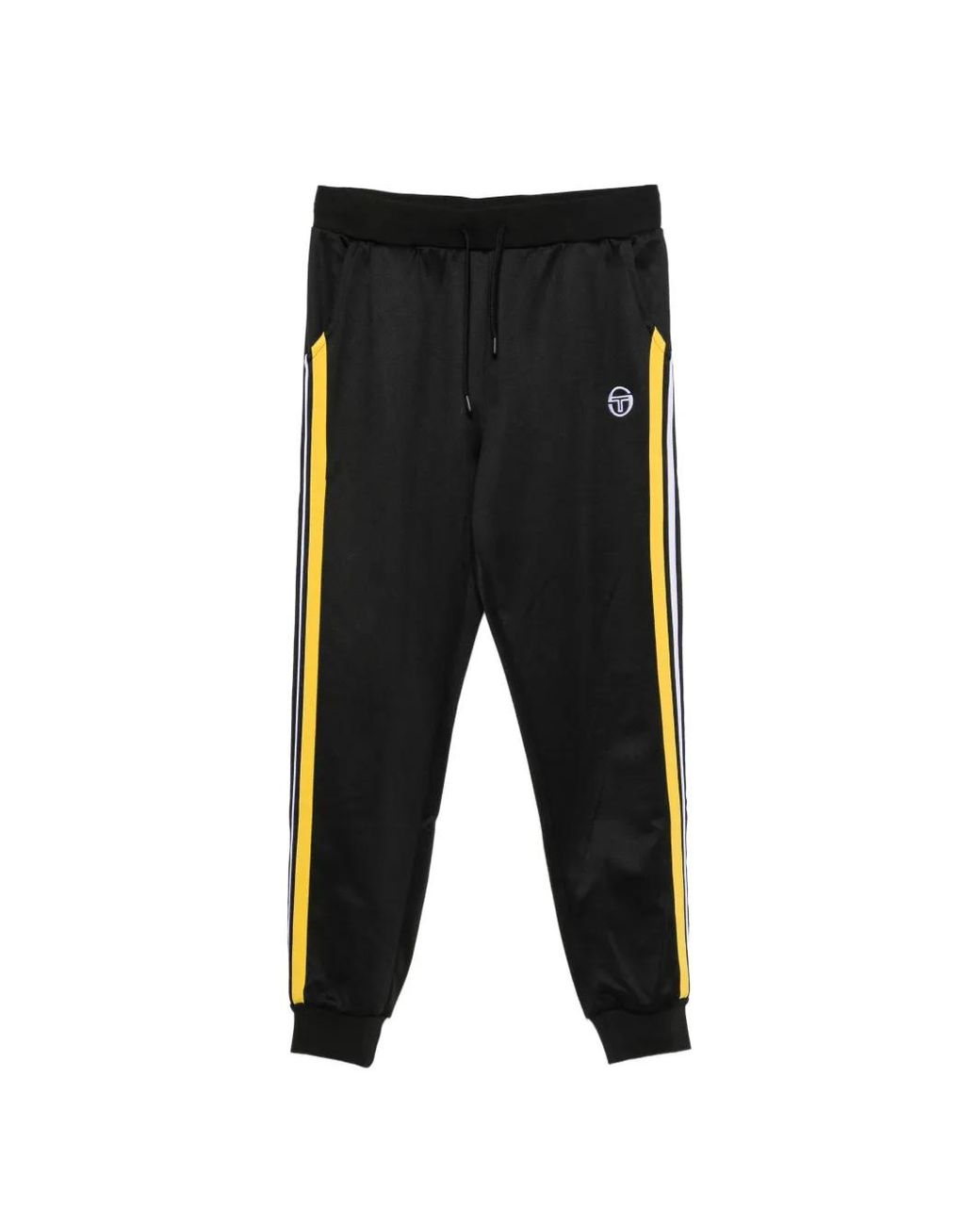 Sergio Tacchini Black Logo-Embroidered Track Pants for men