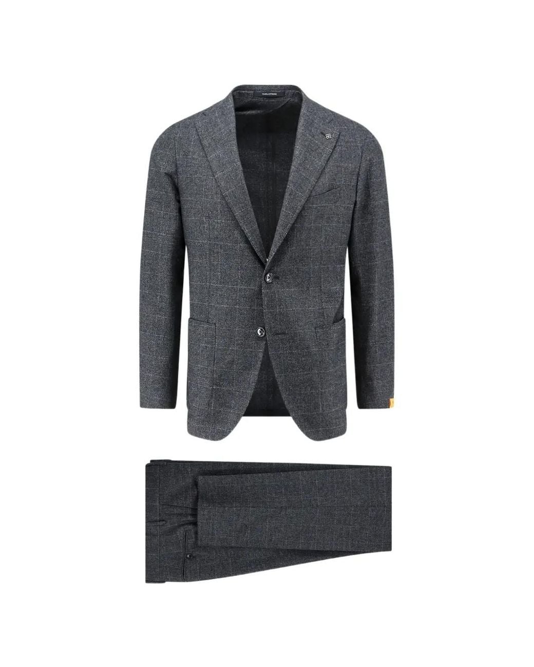 Tagliatore Blue Check-Pattern Single-Breasted Suit for men